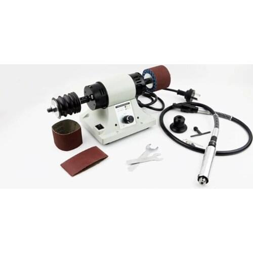 220V/110V Leather Polishing Burnishing Machine Leather Edge Grinding Machine Kit 0-8000RPM with Flexible Shaft Handle