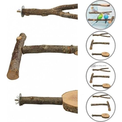 Multi-use 3Pcs Lightweight Bird Cage Stand Sticks Natural Texture Bird Toys Compact for Cockatiel