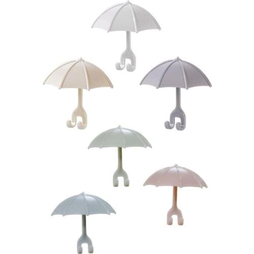 3pcs Cute Umbrella Wall Hanger Toothbrush Holder Razor Socket Hook Men Shaving