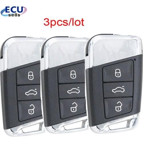3PCS X Replacement 3 Buttons Smart Remote Key Shell Case FOB for Volkswagen Magotan Superb A7 Passat B8 2015-2018