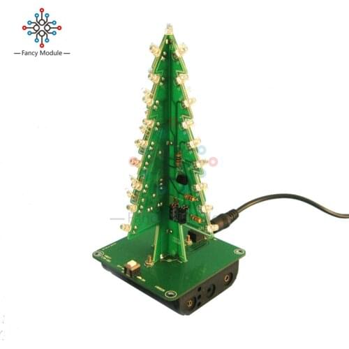 3D Christmas Tree DIY Kits 7 Colors Light Flash LED Circuit Christmas Trees