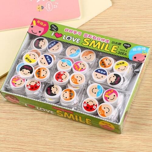 4pcs Cute Stationery Smiley Face Erasers for Kids Cartoon Prizes for Kids Novel Child Eraser Student Painting Eraser Cute Gifts