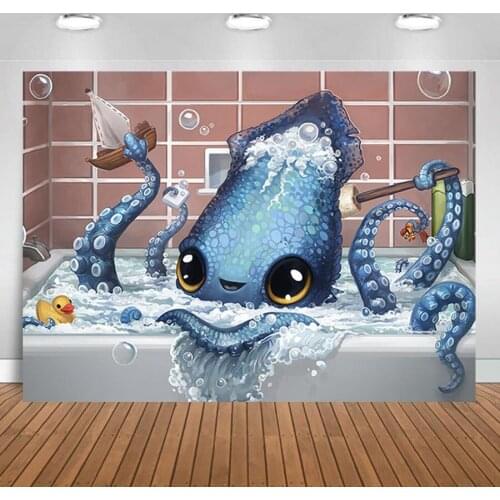 Diy full square round stone Handmade Diamond Painting Octopus Gift 5d Diamond Art Embroidery Cartoon Wall Stickers Home Decor