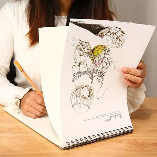 40 Sheets A4 Blank Sketchbook Spiral Bound Sketch Pad Watercolor Drawing Paper Notebook for Kids Adults School Draw Art Supplies