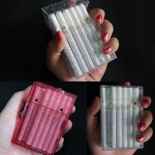 New Rainbow Female Ultra-Thin Can hold 20 Cigarette Case Colored Sparkling Smoking Accessories Best Christmas Gift for friend