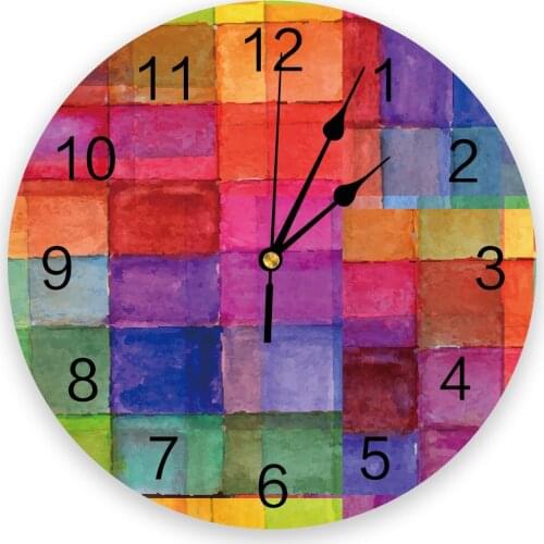 Colorful Rectangle Square Art 3D Wall Clock Modern Design Living Room Decoration Kitchen Clock Art Wall Watch Home Decor