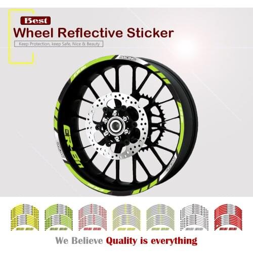 FOR KAWASAKI NINJA ER-6N ER6N Motorcycle Decorative Stripe Sticker Front Rear Wheel Reflective Decal Accessories