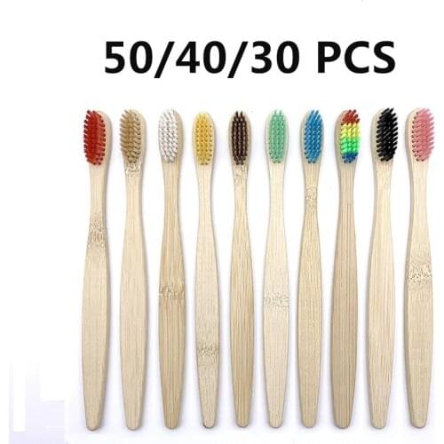 Eco friendly Bamboo Toothbrush Soft Bristles Biodegradable Plastic-Free Oral Care Adults Toothbrush Bamboo Handle Brush