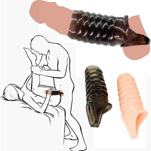 Adult Erotic Delay Ejaculation Reusable Penis Sleeve Flexible Glans Enlarger Sex Toys For Women Extender Intimate Goods Games