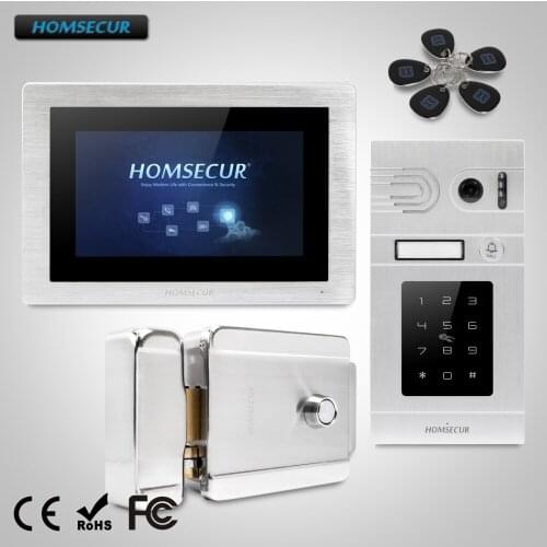 HOMSECUR 7" Wired Video Door Entry Phone Call System Intercome Electric Lock+Keys Included BC071-S+BM714-S