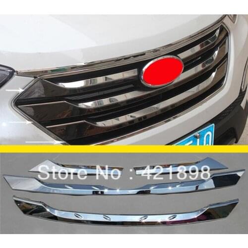 For Hyundai Santa Fe 2013 2014 2015 2016 ABS Chrome Front Grille Around Trim
