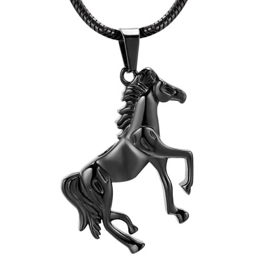 IJD10070 cremation jewelry for ashes Necklace Pendant urn Box Running Horse Shape Four Colors can Be Wholesale and Retail