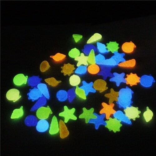 Glow in the Dark Pebbles Rocks Garden Artificial Luminous Stones Walkways Aquarium Conch Shell Shape Home Party Decor