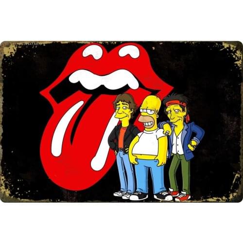 The Story of The Rolling Stones Metal Tin Sign Vintage Rock Band Art Sign Home Coffee Music Wall Decor 8x12 Inch