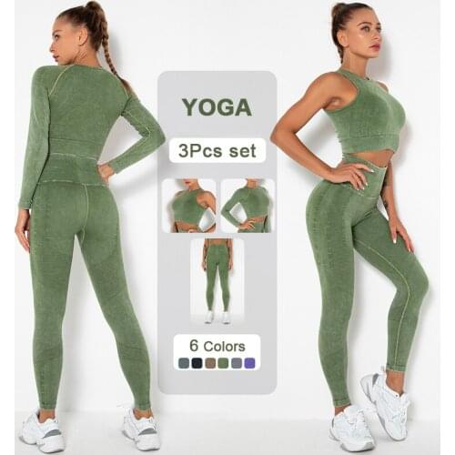 New Seamless Yoga Set Women Sport Set Crop Top Sports Bra High Waist Leggings 2 Piece Fitness Tracksuit Workout Clothes