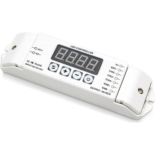BC356 controller LED digital displayl, control 6 color LED lights, input DC12V-DC24V, automatically save DIY colors