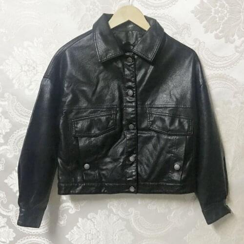 Motorcycle Jacket Women 2021 New Autumn Zipper Faux Soft Leather Jacket Short Leather Jacket Ladies Basic Street Coat Black Red