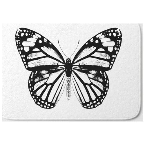 HOT Bathroom Rugs Monarch Butterfly Vintage Butterfly Bath Mat Flannel Absorbent Non Slip Doormat for Entrance Door