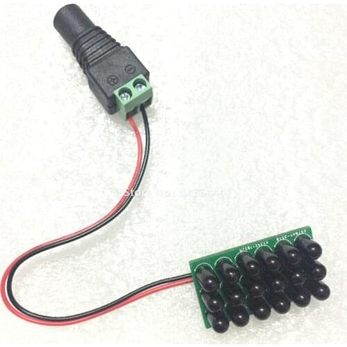 Lihmsek New 18 lamp 940nm infrared lights camera surveillance camera lights black light lamp board 60 degree 18pcs IR LEDs