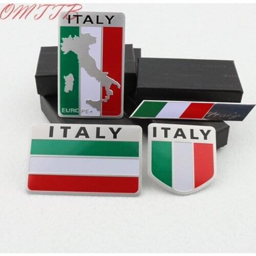 Italy Flag 3D Metal Emblem Badge Car Styling Motorcycle Decal for Renault Peugeot Citroen Chevrolet Ford VW Benz Skoda