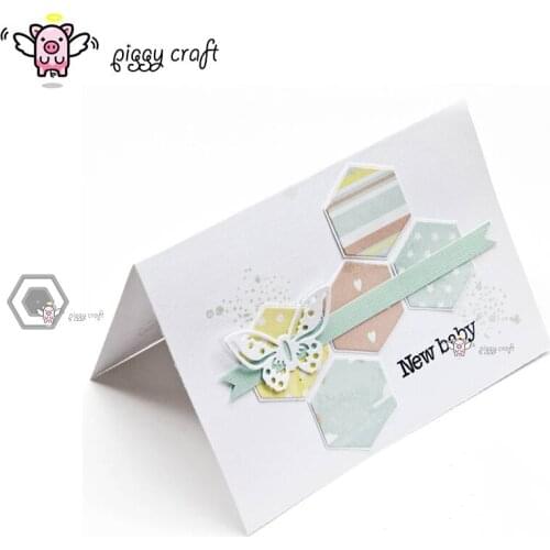 Piggy Craft metal cutting dies cut die mold Hexagon frame decoration Scrapbook paper craft knife mould blade punch stencils dies