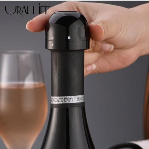 Urallife Mini Champagne Wine Stopper Sparkling Wine Portable Stopper Rotary Lock Bubbly Wine Plug Stopper Preservation Kitchen K