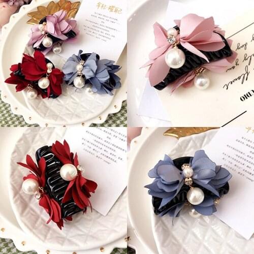 Fashion Luxury Pearls Flowers Hairpins Hair Ornaments Trendy Hair Clip Hair Claws For Women Girl Accessories Headwear