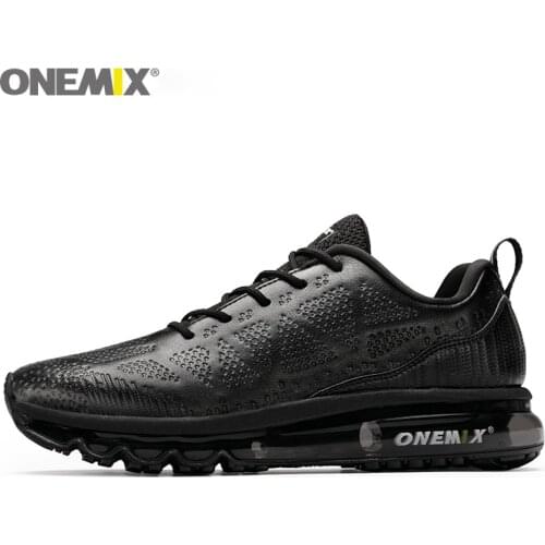 ONEMIX Men Air Cushioning Running shoes leather upper Runner Athletic Sneakers Outdoor Jogging Gym Fitness Running Shoes Max