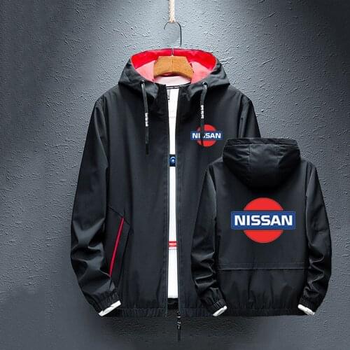 NISSAN Hoodies Splice Windbreaker rainproof Fashion Jackets Zipper Man Coats Spring Autumn Tops