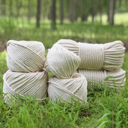 1/2/3/4/5/6mm Macrame Rope Twisted String Cotton Cord For Handmade Natural Beige Rope DIY Home Wedding Accessories Gif