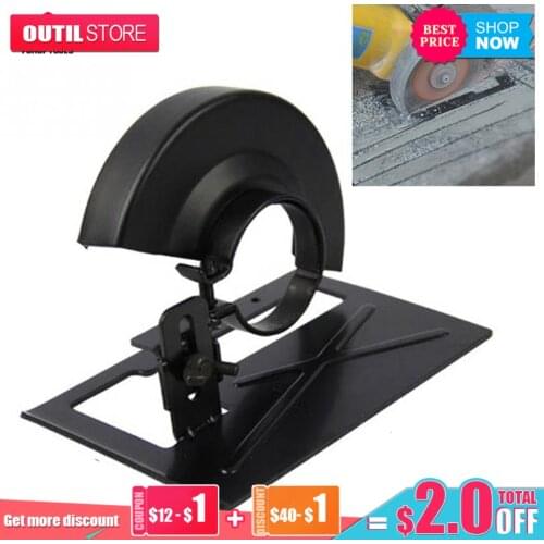 FGHGF 1pc Dedicated Angle Grinder Cutting Seat Stand Machine Bracket Rod Table+1pc Cover Shield Safety Woodworking Tools