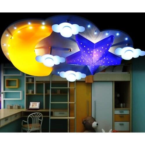 Children lamp Childrens room ceiling light Creative Star Moon protection cartoon boys and girls bedroom lamps ZH ET9