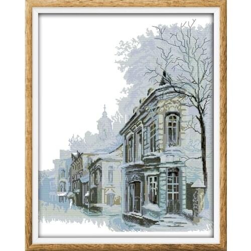 Joy Sunday and Winter Morning Landscape Pattern Cross Stitch Kit 11&14CT DMC DIY Embroidery Kit Needle and Thread Kit Handmade