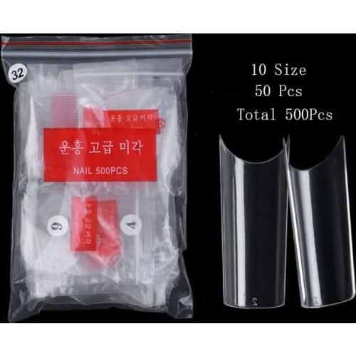 XL Extra Long Square False Nail Tips C Curved Straight Nails Manicure Nail Art Decoration Tools Artificial Acrylic Fake Nails