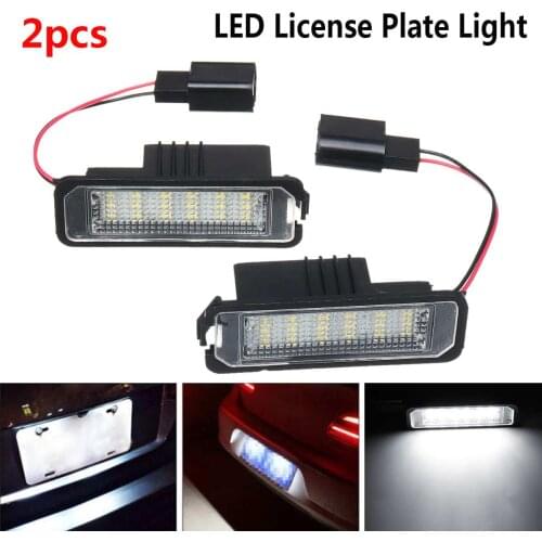 2Pcs 12V 5W LED Number License Plate Light Lamps for VW GOLF 4 6 Polo 9N for Passat Car License Plate Lights Exterior Access