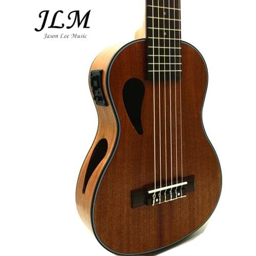 High Quality 28 Inch Electric Ukelele 6 Strings Hawaiian Guitar Mahogany wood Uku Music Classical head Ukulele with Pickup EQ
