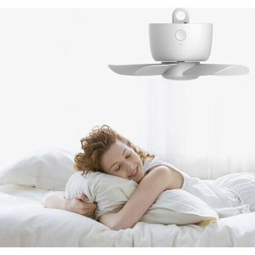 YAM 8000mAh USB Rechargeable Cooling Hanging Fan Remote Control Timing 4 Gears Ceiling Fan for Tent Bed Camping Outdoor Home