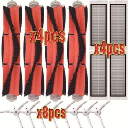 4 * Main Brush + 8 * Side Brush + 4 * HEPA Filter Suitable for xiaomi vacuum 2 roborock s50 xiaomi roborock mi Robot parts filte