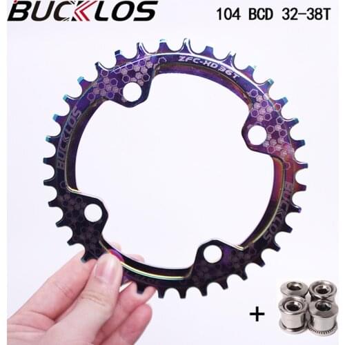 BUCKLOS 104 BCD Chainring Road Mtb Narrow Wide Chainring 32T 34T 36T 38T Aluminum Alloy Bicycle Chainwheel 8/9/10/11 Speed