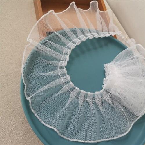 1M High Quality Lace Fabric Wide 9cm Lace Trim Applique Collar Ribbon Sewing Guipure Crafts Mesh Laces For Dress dentelle VG19