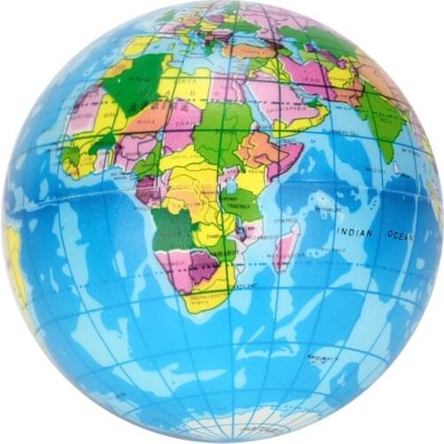 100mm Anti Stress Relief World Map Foam Ball Atlas Globe Palm Ball Planet Earth Ball Toys for Children
