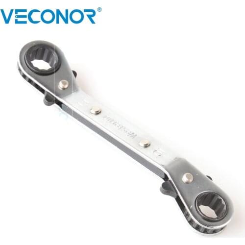 10x11mm Metric Reversible Ratchet Wrench Spanner Plum-Designed Ratcheting Bent Handle for Multifunctional Use