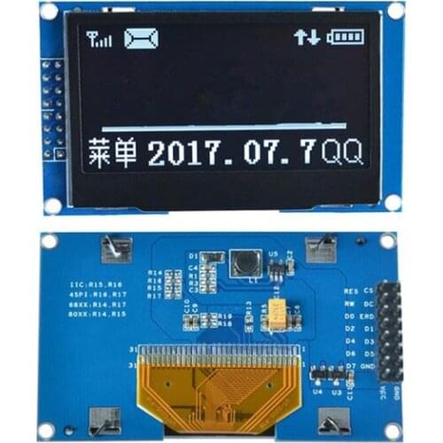 2.42 inch 16P SPI Whtie OLED Module SSD1309 Drive IC 8080 Parallel Interface 128*64