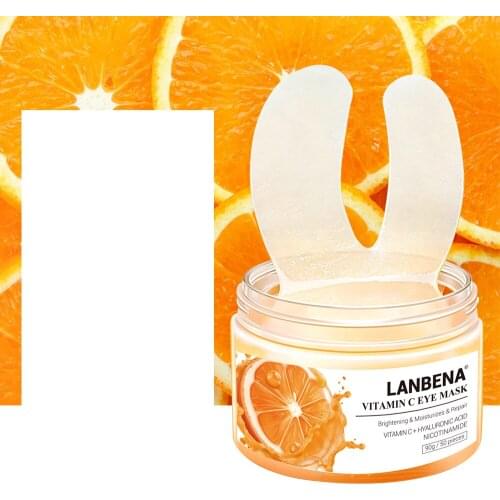 LANBENA Vitamin C Eye Mask Eye Patches Serum Remove Eye Bag Eye Lines Improve Dark Circle Firming Brighten Lifting Repair 50PCS