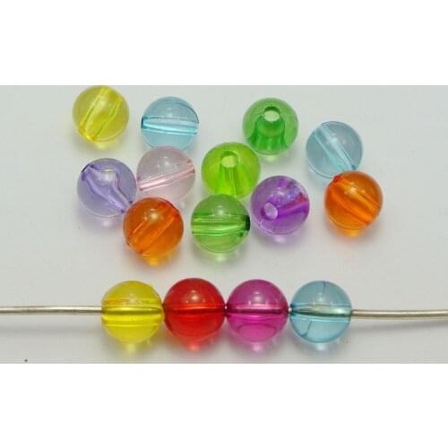 50 Mixed Colour Transparent Acrylic Round Beads 12mm Smooth Ball Beads