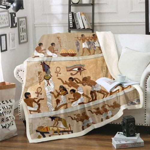 Ancient Throw Blanket Pyramid Brown Exotic Luxury Cozy Fleece Blanket Warm Super Soft Comfort Caring Egypt Pharaoh Theme Flannel