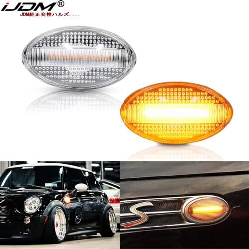 IJDM Amber Yellow Full LED Front Side Marker Lights For 2002-2006 R50 R52 R53 MINI Cooper,Replace OEM Fender Sidemarker Lamps