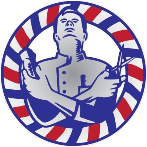 Interesting Car Sticker Funny BARBER GOD Decal Motorcycle Accessories KK Vinyl Cover Scratches Waterproof PVC 12cm X 12cm