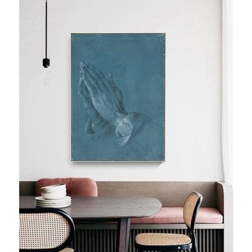Citon Canvas Albrecht Durer《Praying-Hands》Art Oil painting Artwork Poster Picture Modern Wall decor Home Living room Decoration