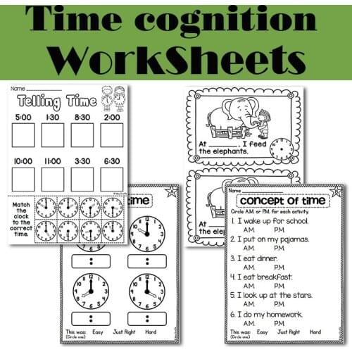 Time Cognitive Reading Exercise Paper Practice Preschool Learning English Homework Workbook for Kids Worksheets Toy for Children